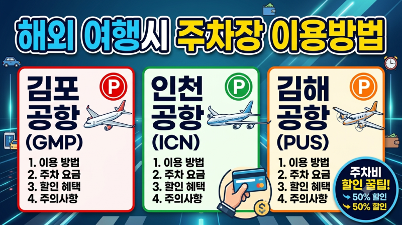★해외여행 시 공항별 주차장 완벽 이용 가이드 (김포·인천·김해공항)