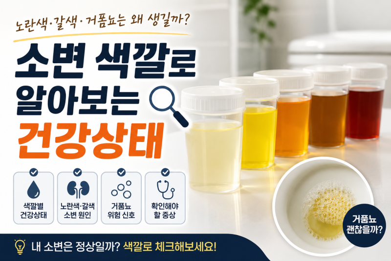 소변 색깔로 알아보는 건강상태, 노란색·갈색·거품뇨는 왜 생길까?