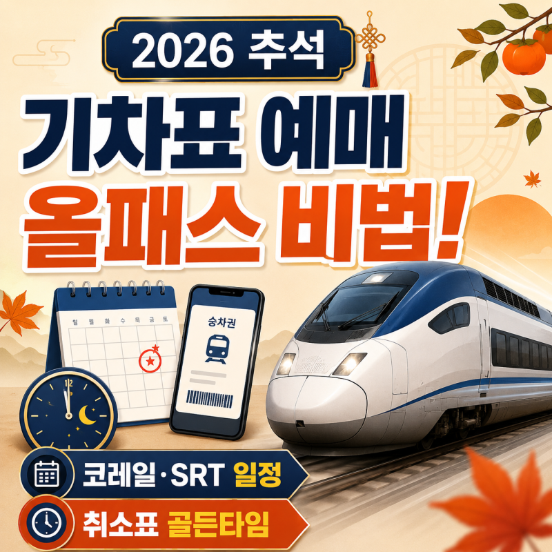 추석 기차표 예매 올패스 비법! 코레일/SRT 일정부터 자정 취소표 줍줍 골든타임까지