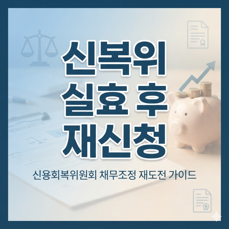 신복위 채무조정 실효되었다면? 재신청 조건과 주의사항 완벽 정리