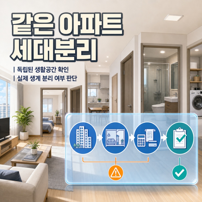 부모님과 같은 아파트에 살아도 세대를 나눌 수 있을까? 세대분리 방법과 받는 혜택 확인
