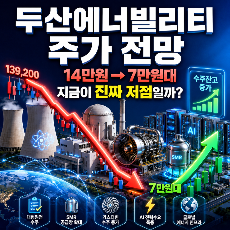 두산에너빌리티 주가 전망｜14만원→7만원대, 진짜 저점 신호일까?