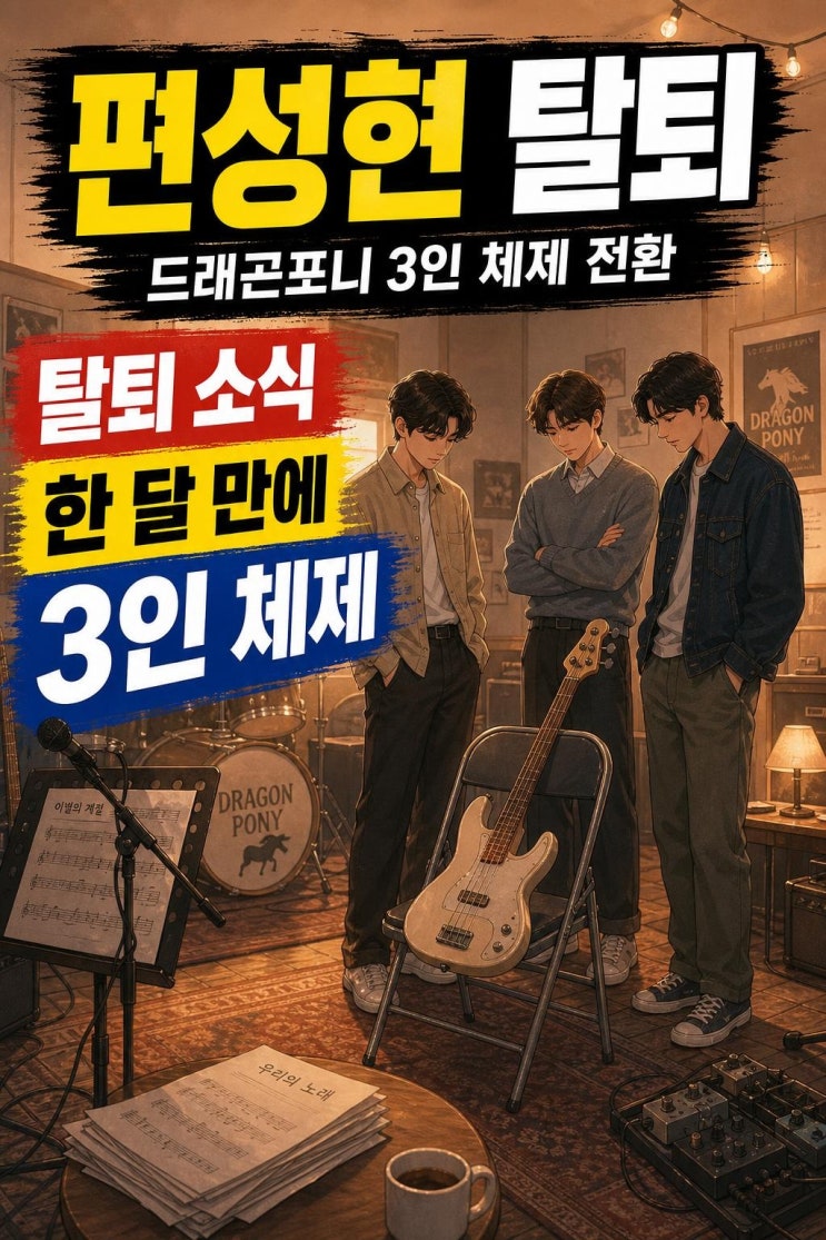 <b>드래곤포니</b> <b>편성현</b> <b>탈퇴</b>, 활동 중단 한 달 만에 3인 체제로 바뀐 이....