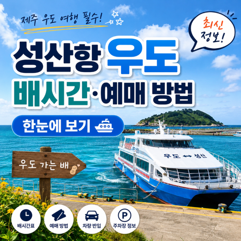 성산항 우도 배시간 예매 방법 한눈에 보기