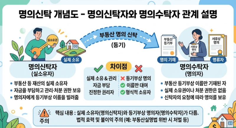 명의신탁이란? 주식·부동산 명의신탁의 증여세, 처벌, 실명전환까지 한 번에 정리