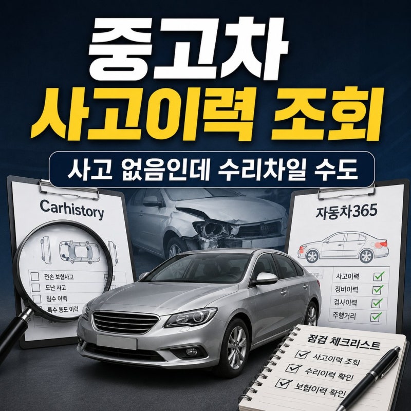 중고차 사고이력 조회｜카히스토리 자동차365 차이, 어디까지 확인될까?