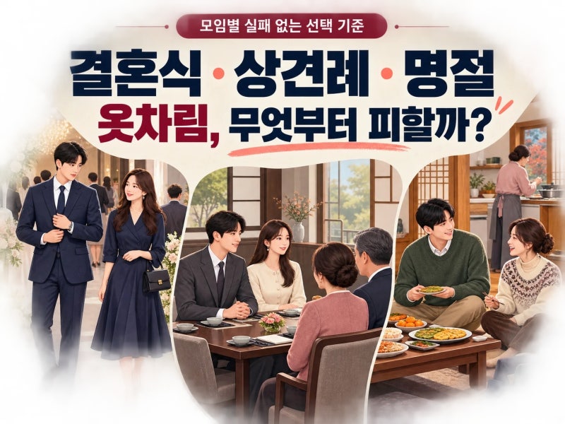 단체사진에서 나만 튀었는데… 하객룩부터 상견례 복장까지 모임마다 다른 기준