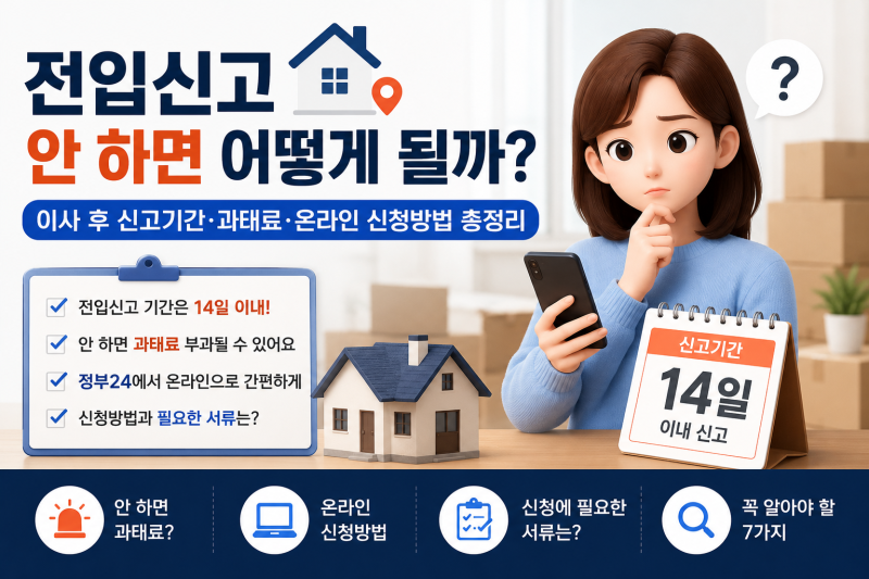 전입신고 안 하면 어떻게 될까? 이사 후 신고기간·과태료·온라인 신청방법 총정리