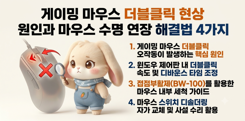 게이밍 마우스 더블클릭 현상 원인과 마우스 수명 연장 해결법 4가지
