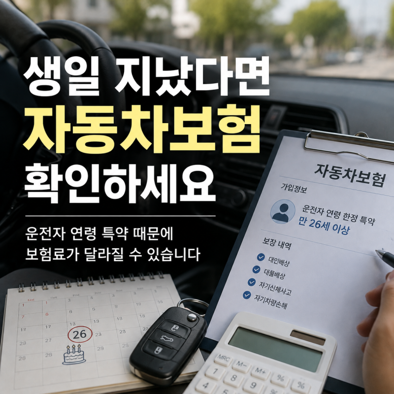 생일 지났다면 자동차보험 확인하세요｜운전자 연령 특약 때문에 보험료가 달라질 수 있습....