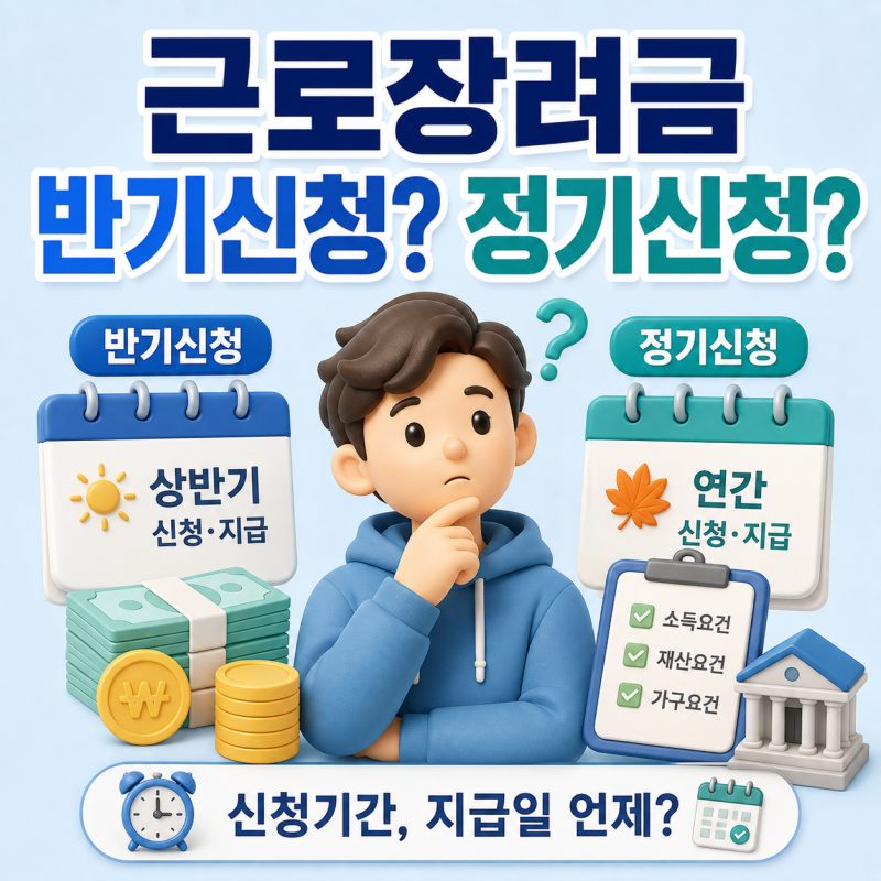 근로장려금 반기신청 vs 정기신청, 신청기간·지급일 다르면 손해 볼 수 있어요