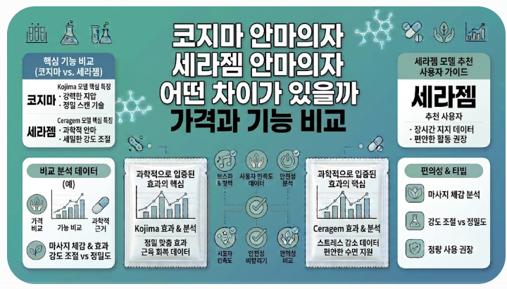 코지마 안마의자 세라젬 안마의자 어떤 차이가 있을까 가격과 기능 비교