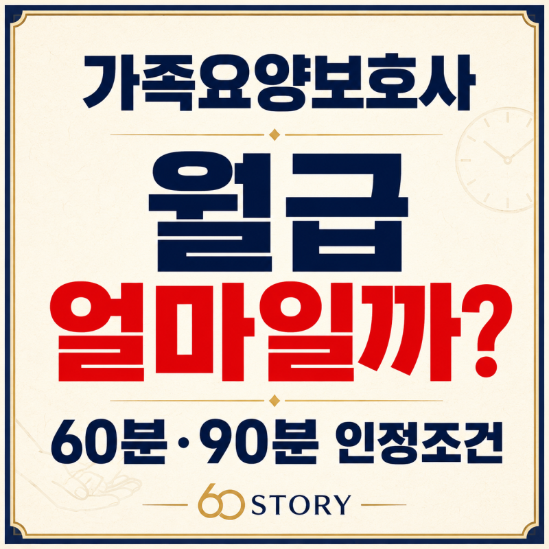 2026년 가족요양보호사 급여는 얼마일까? : 60분·90분 인정조건과 월급