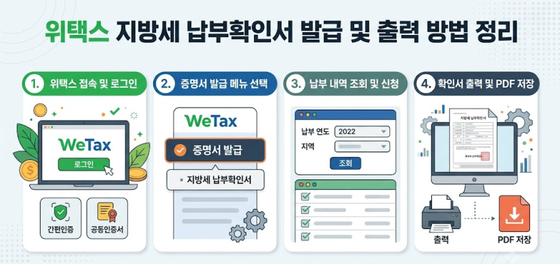위택스 지방세 납부확인서 발급 및 출력 방법 정리