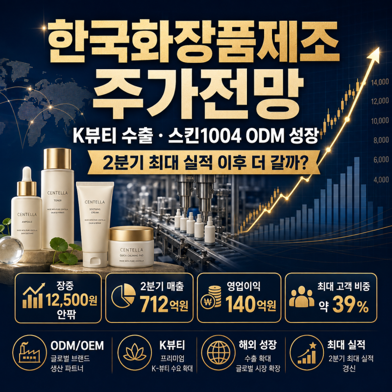 한국화장품제조 주가전망, K뷰티 수출과 스킨1004 ODM 성장 2분기 최대 실적 이후 더 갈까?