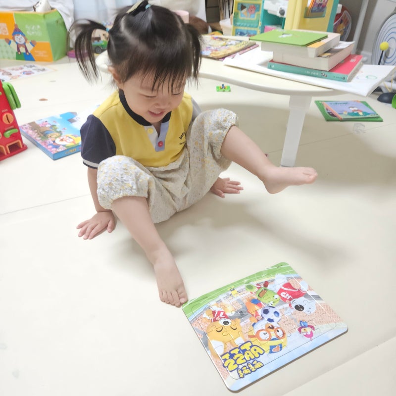 3세 아기 장난감 추천, 처음엔 어려워하더니 30피스까지 맞춘 뽀로로 퍼즐