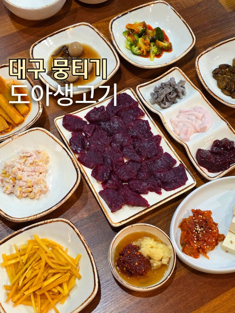 대구 뭉티기 맛집 도아생고기 오드레기 세트 푸짐한 상차림