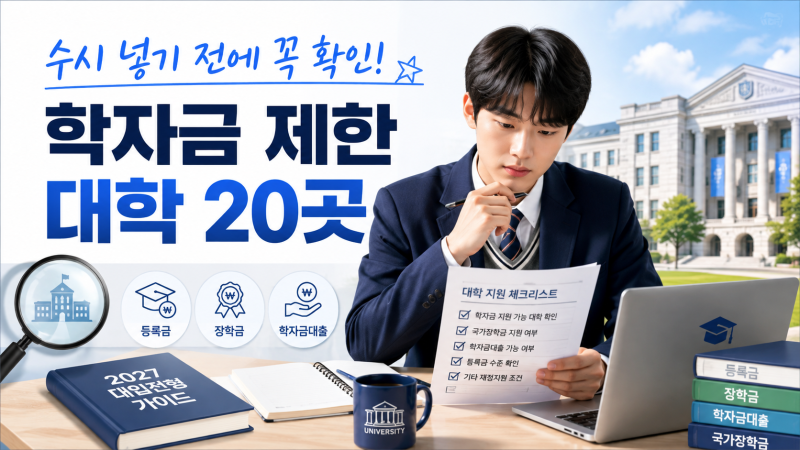 2027 학자금 지원 제한 대학 20곳 발표｜수시 지원 전 꼭 확인하세요!