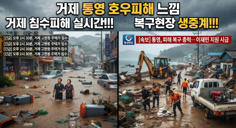 거제 역대급 홍수피해!!! 실시간 거제도 호우피해 복구현장!!!