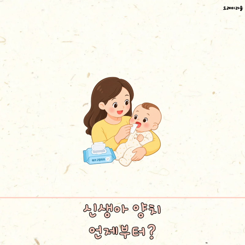 신생아 양치 시기 언제부터 몇번 백태 제거 관리 구강티슈