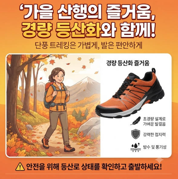 단풍 산행 전 챙겨야 할 가성비 한국인에게 가장 잘 맞는 경량 등산화