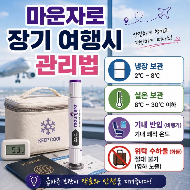 마운자로 보관법 및 비행기 기내 소지 팁, 장기 여행 시 실패 없는 온도 관리 가이드