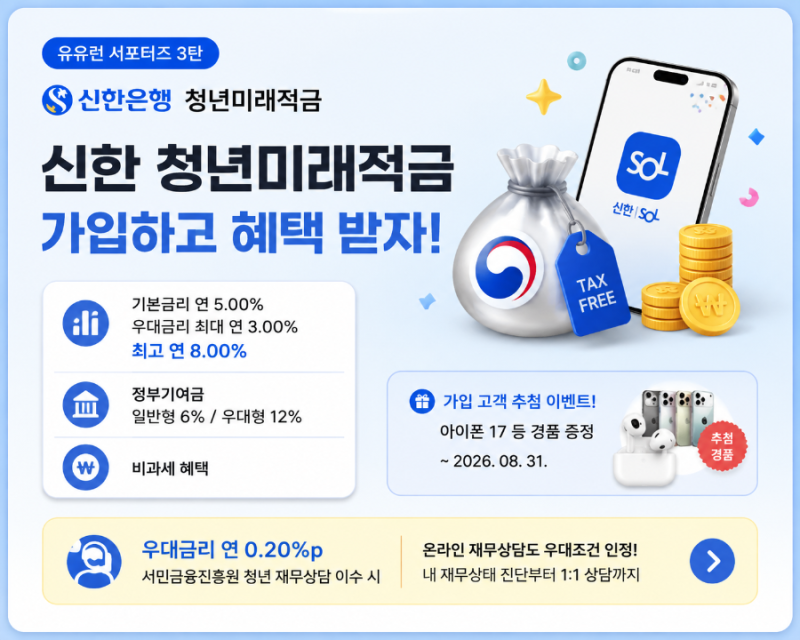 [유유런 서포터즈 3탄] 신한은행 청년미래적금 가입 방법 총정리｜서민금융진흥원 재무상담....