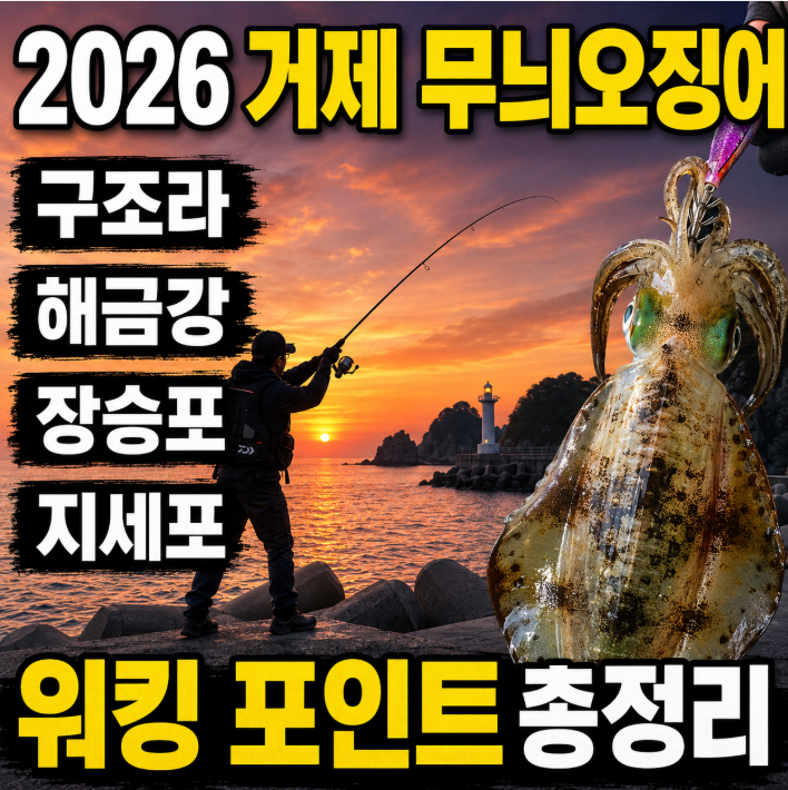2026 거제 무늬오징어 워킹 포인트 총정리｜구조라·해금강·장승포·지세포 에깅