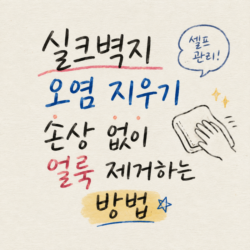 “물티슈로 닦으면 망해요” 실크벽지 오염 지우기 대반전 꿀팁
