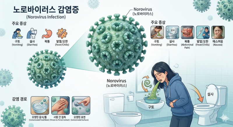 노로바이러스 증상부터 전염·치료·예방법까지｜갑자기 토하고 설사한다면 꼭 알아두세요