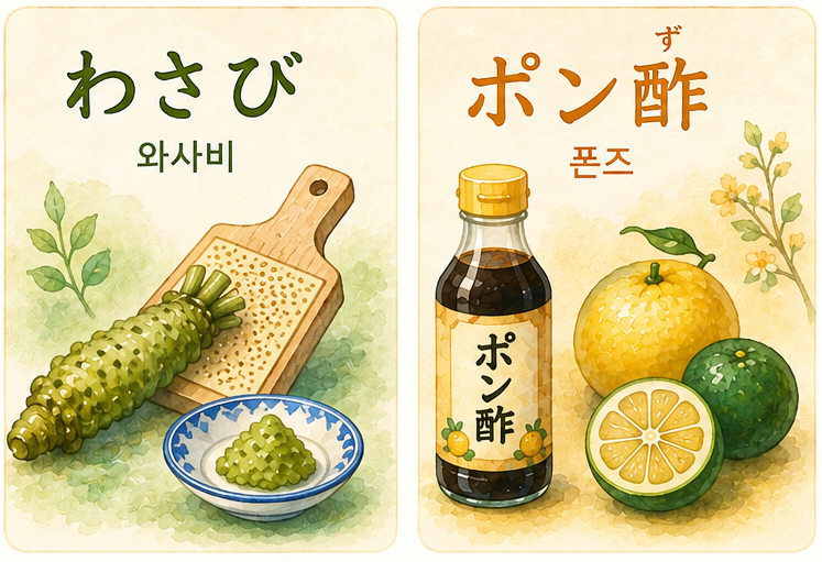 일본어 식재료｜와사비·폰즈·쯔유, 일본에서 자주 보는 양념과 소스