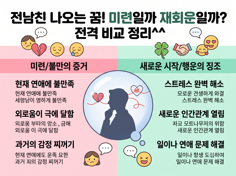 전남친 나오는 꿈 미련일까 재회운일까 전격 비교정리^^