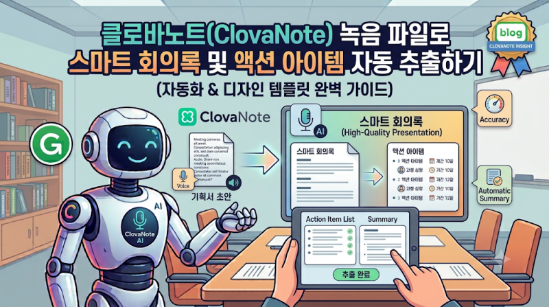 클로바노트(ClovaNote) 녹음 파일로 스마트 회의록 작성하기: AI 요약부터 담당자별 액션 아이템....