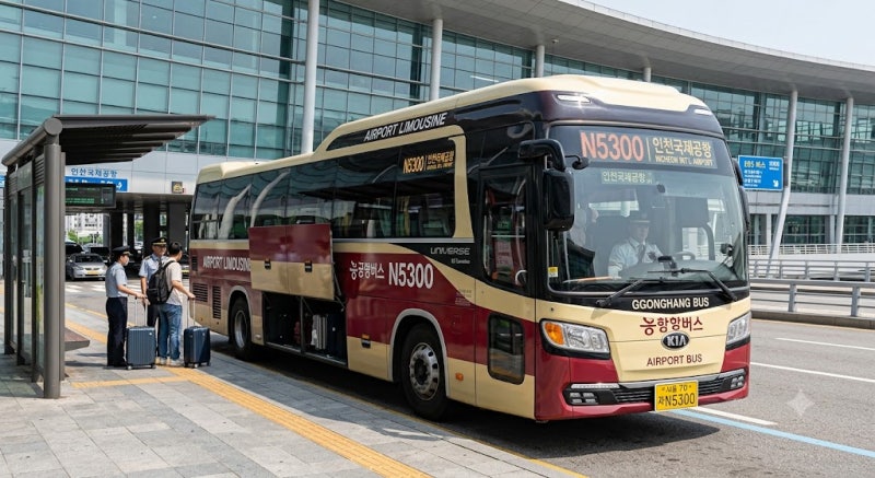 인천공항 N5300 심야버스 시간표, 서현역 이매역 야탑역 모란역 성남 가는 법