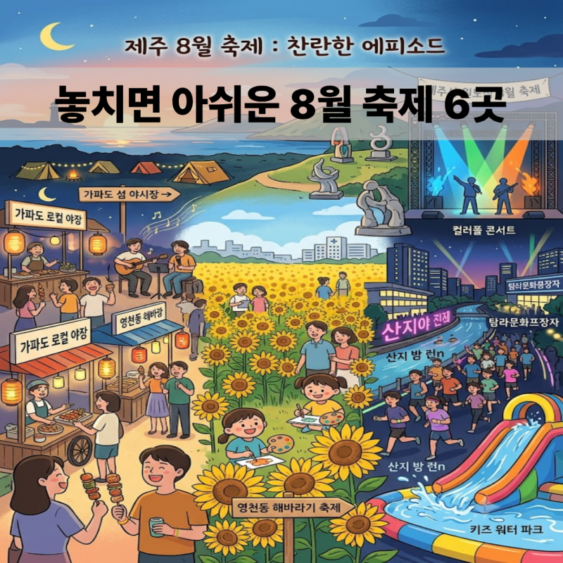 제주 8월 축제 마지막 주 가볼 만한 6곳