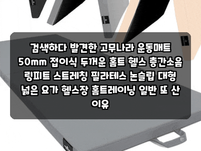 검색하다 발견한 고무나라 운동매트 50mm 접이식 두꺼운 홈트 헬스 층간소음 링피트 스트레칭....