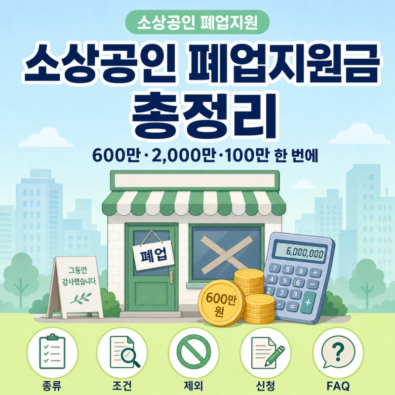 소상공인 폐업지원금 신청 조건｜개인사업자·자영업자 지원제도 총정리