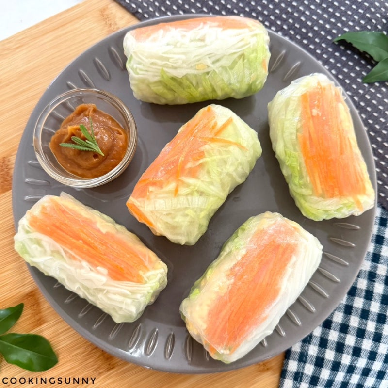 땅콩버터 소스에 찍어 먹으면 정말 맛있는 다이어트 계란 월남쌈 만들기 라이스페이퍼요리