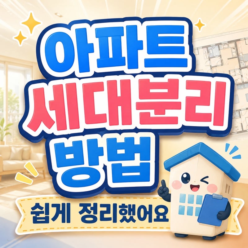아파트 세대분리 방법 쉽게 정리했어요