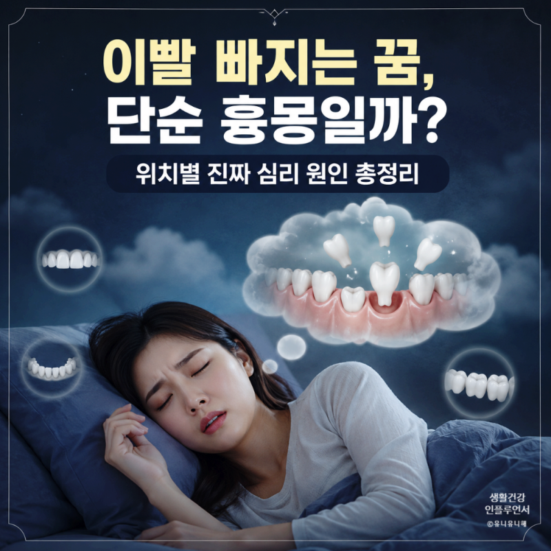 앞니, 어금니, 아랫니 이빨 빠지는 꿈 해몽, 위치별 의미와 심리적 원인
