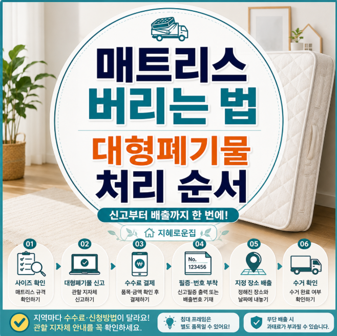 매트리스 버리는 법, 대형폐기물 신고부터 배출까지 처리 순서