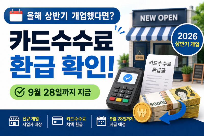 올해 상반기 가게 열었다면 카드수수료 환급 대상일까? 9월 28일까지 지급