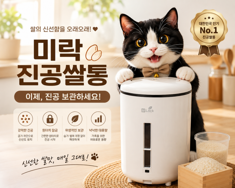 진공쌀통추천 여름철 쌀벌레 습기 차단 미락 진공쌀통