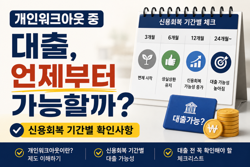 개인워크아웃 중 대출, 언제부터 가능할까?｜신용회복 기간별 확인사항