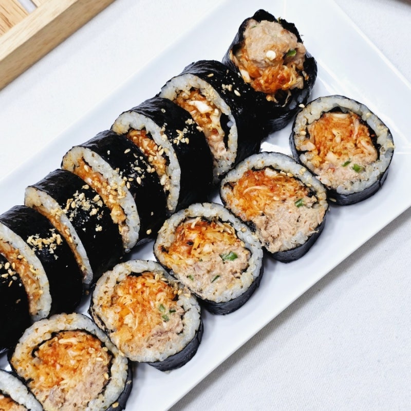 김밥 이렇게 만들어보세요, 매콤 양배추참치김밥 레시피