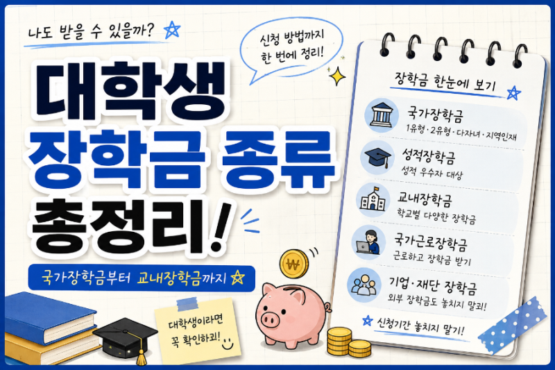 대학생 장학금 종류 총정리｜국가장학금부터 교내장학금까지‼️