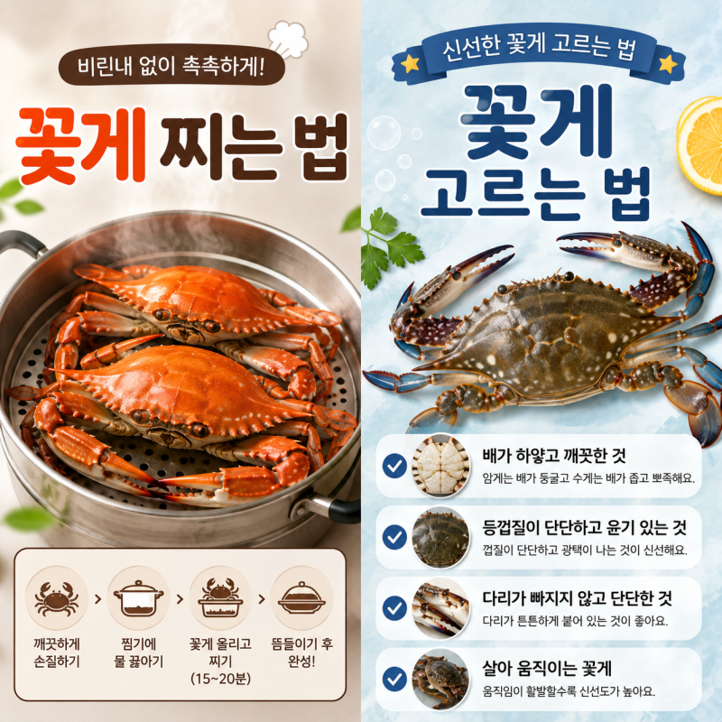 꽃게찌는 법, 신선한 꽃게 고르는 법 집에서 비린내없이 촉촉하게