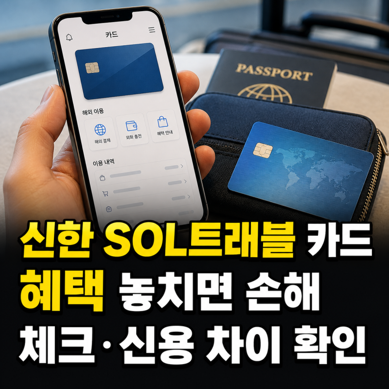 신한 SOL트래블 카드 혜택과 발급 방법, 체크·신용 차이