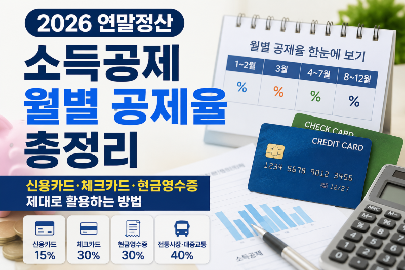 2026 연말정산 소득공제 월별 공제율 총정리｜신용카드·체크카드·현금영수증 제대로 활용하....