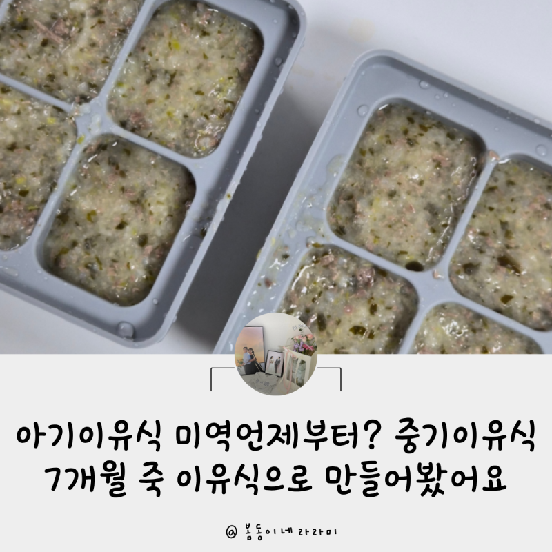 아기이유식 미역언제부터? 7개월 중기 죽이유식으로 만들어봤어요